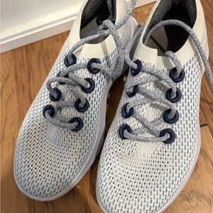 Women’s white and blue Allbirds